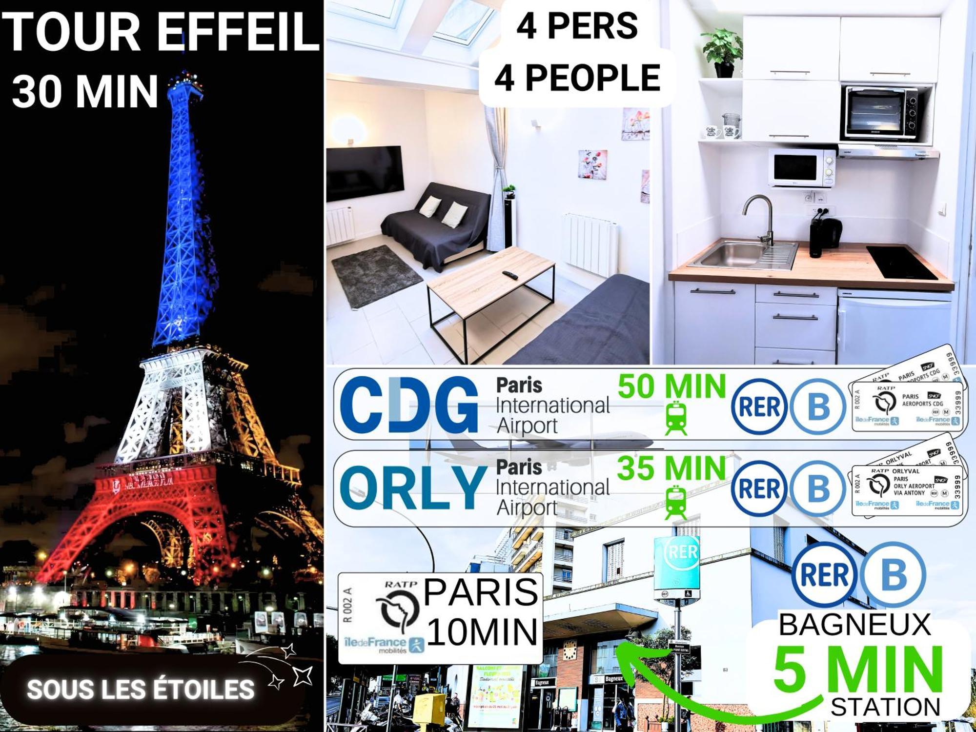 Bagneux Paris Rer B Confort Netflix Кашан Экстерьер фото